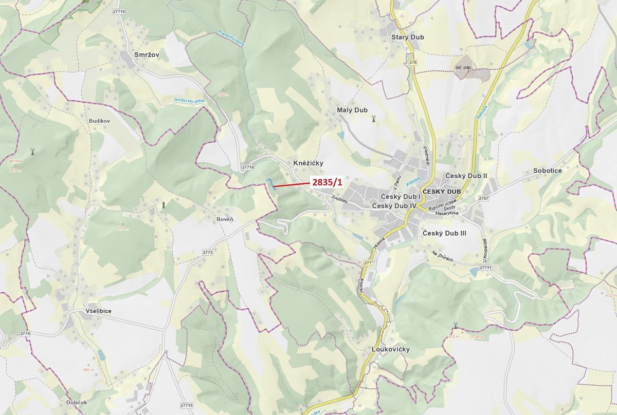 Dražba lesa 2117 m², Český Dub – fotka 1 z 3