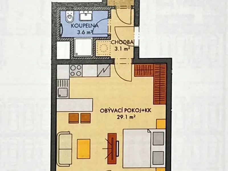 Prodej bytu 1+kk 41 m², Praha – náhled fotky 3