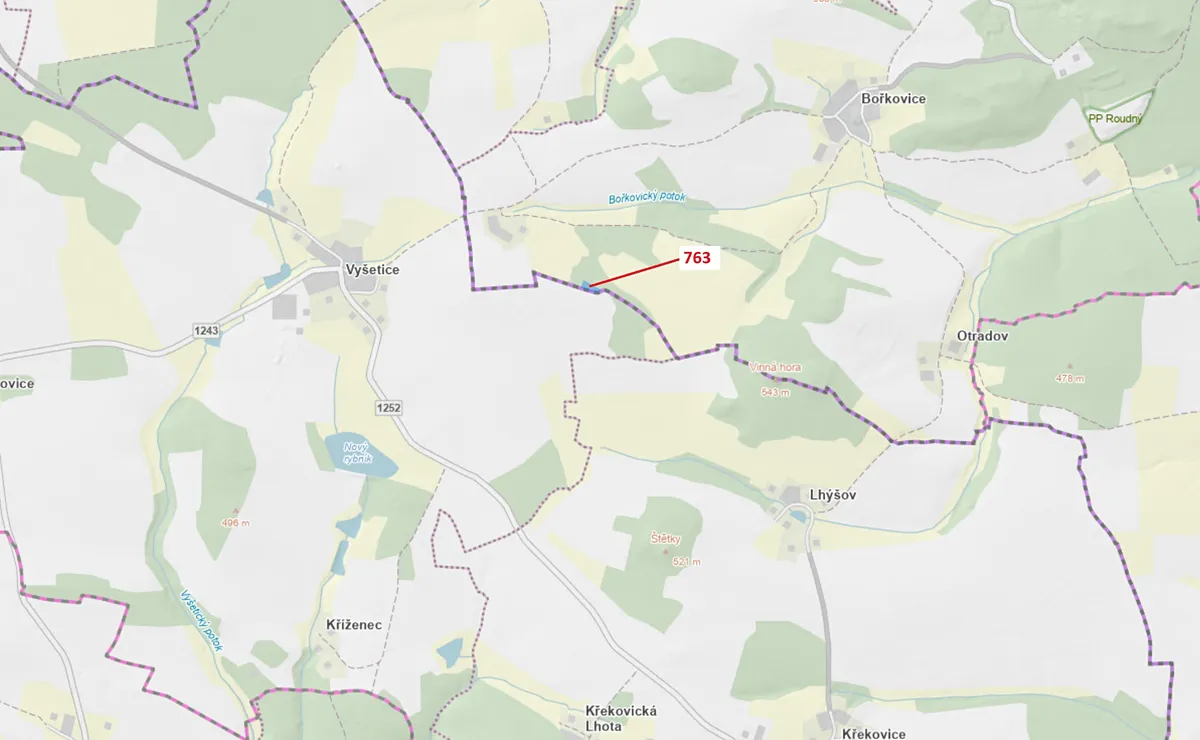 Dražba lesa 1498 m²