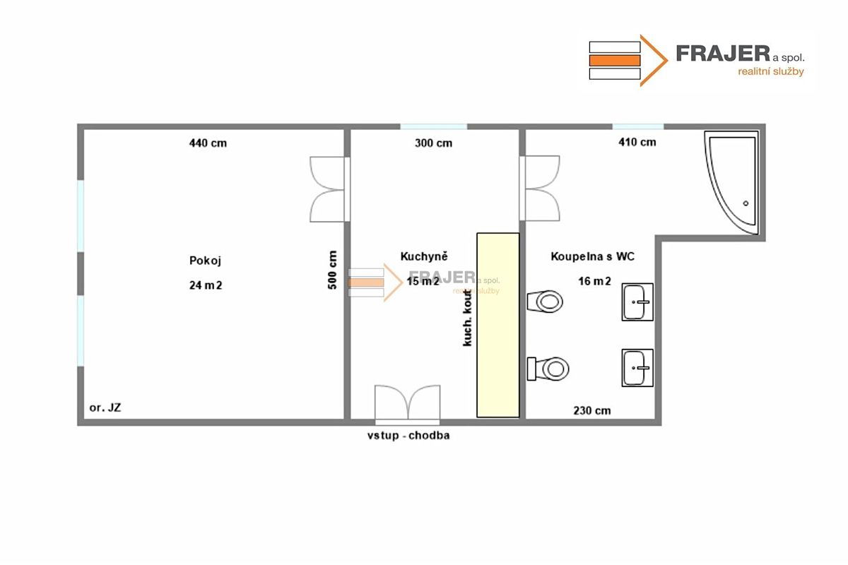 Pronájem bytu 1+1 55 m² – fotografie 2
