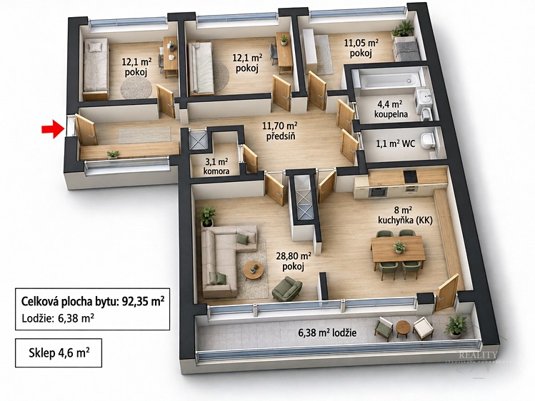 Wohnung 4+1 zum Kauf, 97 m² (19 von 30)