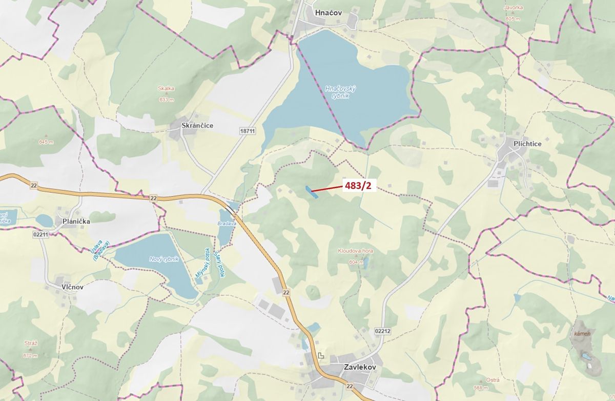 Dražba lesa 2895 m², Zavlekov – fotka 1 z 3