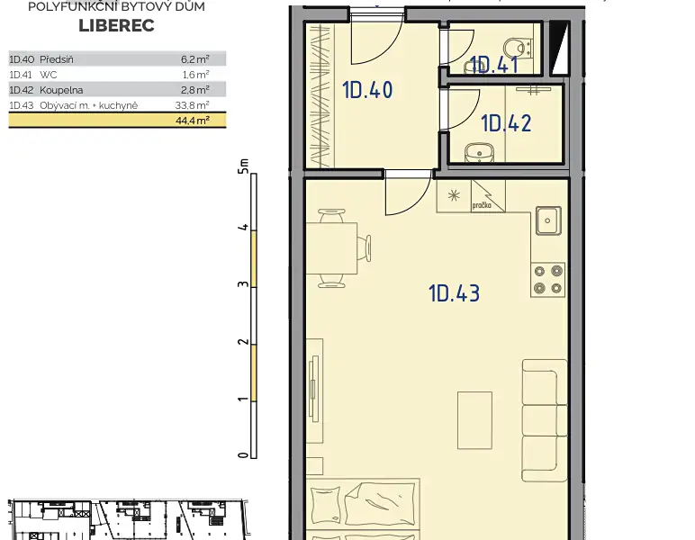 Prodej bytu 1+kk 47 m², Liberec – náhled fotky 3