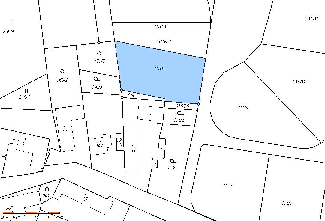Prodej stavebního pozemku 1207 m², Divec – fotka 1 z 3
