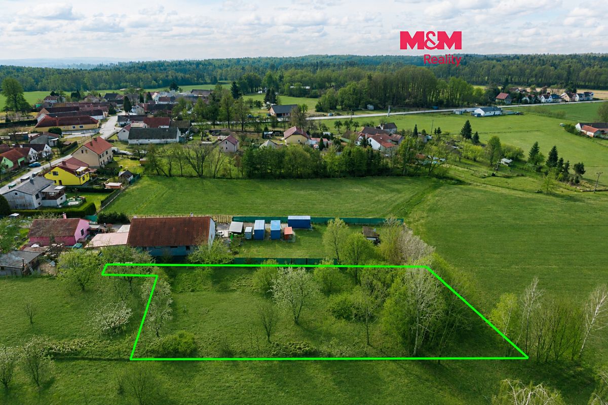 Prodej stavebního pozemku 1727 m², Borovany – fotka 1 z 3