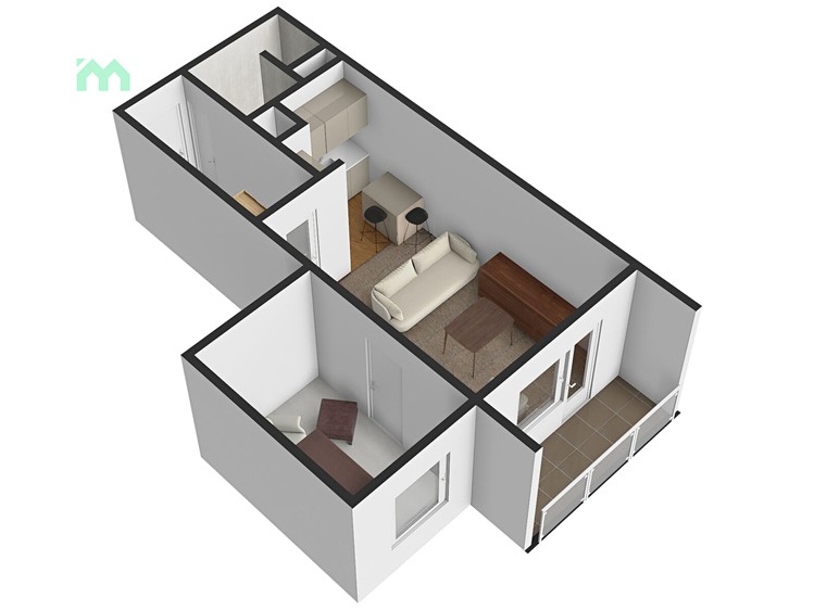Pronájem bytu 2+kk, 36 m² (6 z 43)