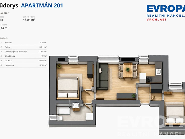 Квартира 3+kk на продаж, 44 м² (7 з 10)