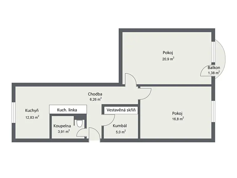 Prodej bytu 2+1 64 m², Český Krumlov – náhled fotky 3