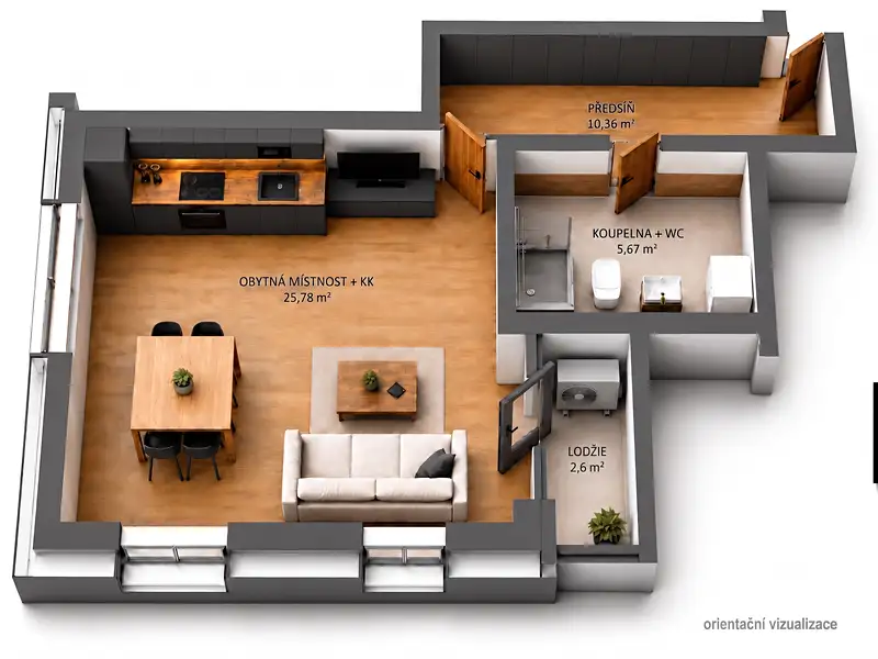 Prodej bytu 1+kk 43 m², Vrchlabí – náhled fotky 2