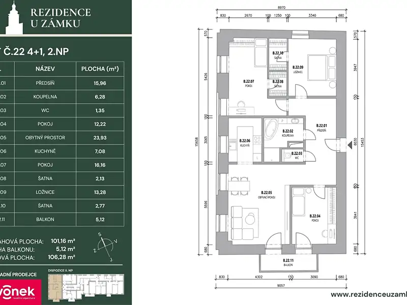 Prodej bytu 4+1 104 m², Vsetín – náhled fotky 2