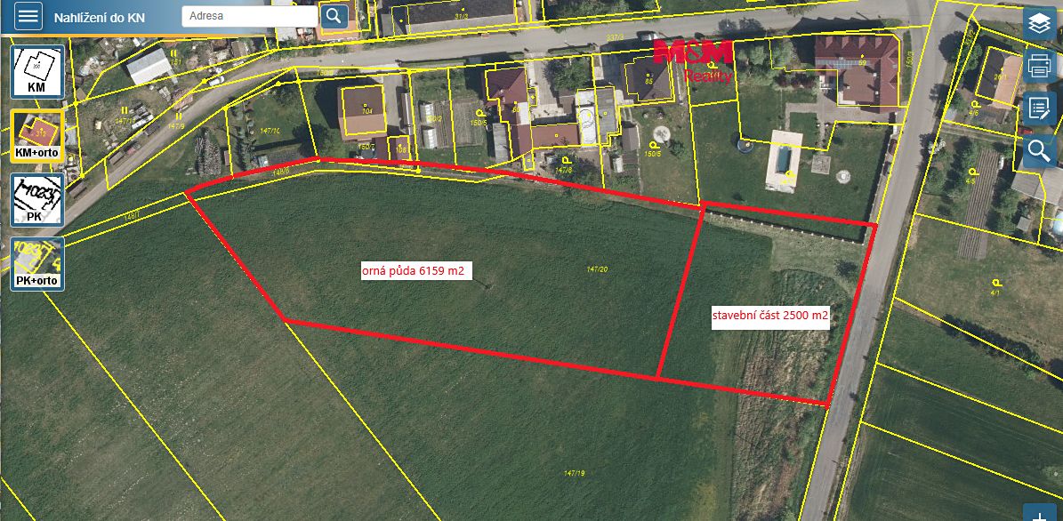 Prodej stavebního pozemku 2500 m², Újezd u Přelouče – fotka 1 z 3