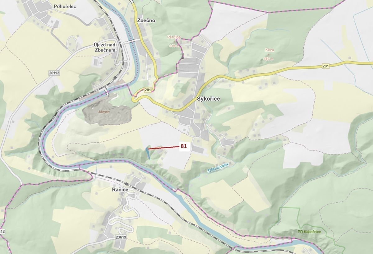 Dražba lesa 1816 m², Sýkořice – fotka 1 z 3