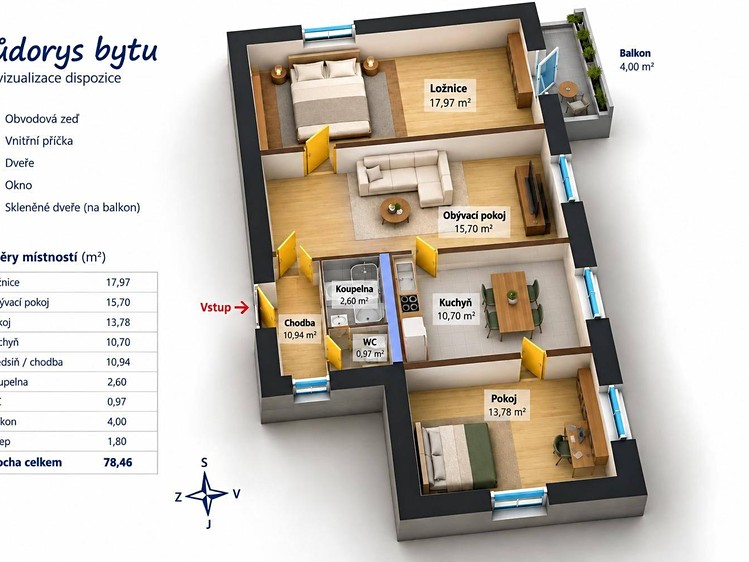 Квартира 3+1 на продаж, 79 м² (17 з 23)