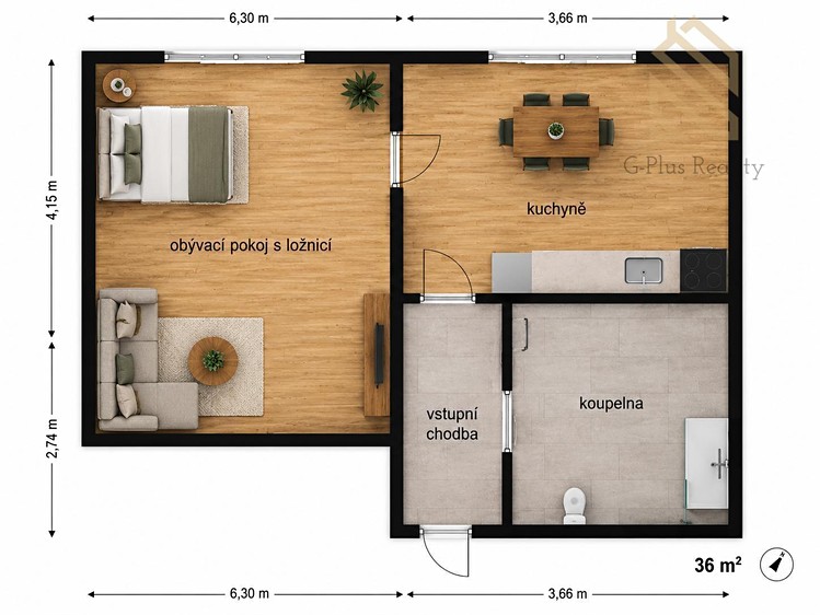 Квартира 2+kk на продаж, 36 м² (5 з 14)