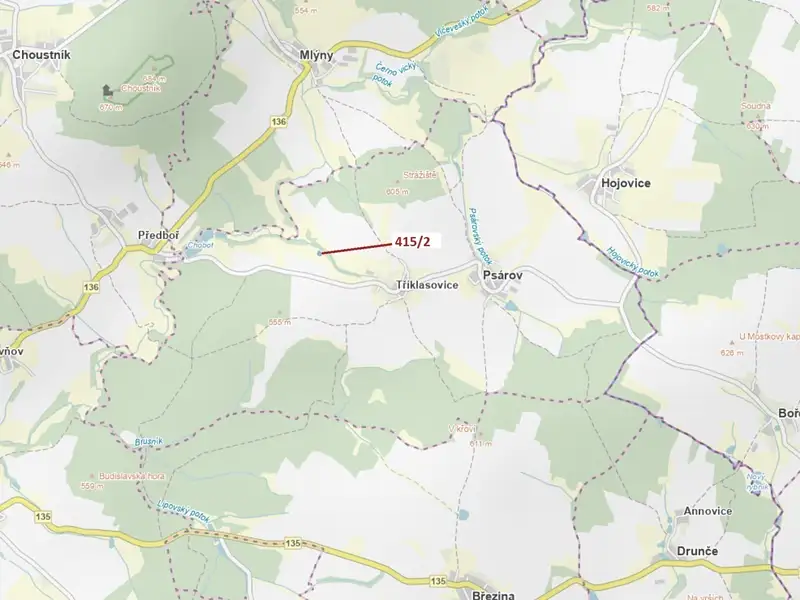 Dražba lesa 1251 m², Psárov – náhled fotky 1