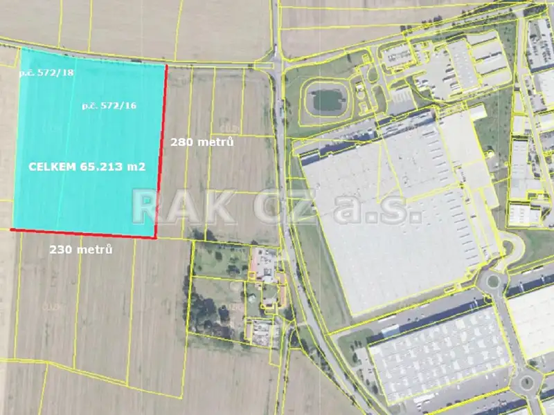 Prodej pole 65213 m², Klecany – náhled fotky 3
