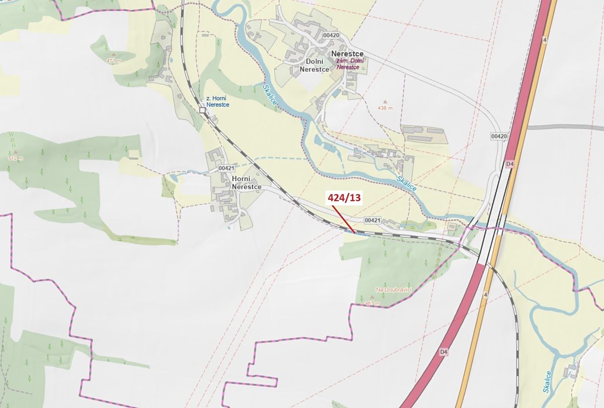 Dražba pozemku 392 m², Nerestce – fotka 1 z 3