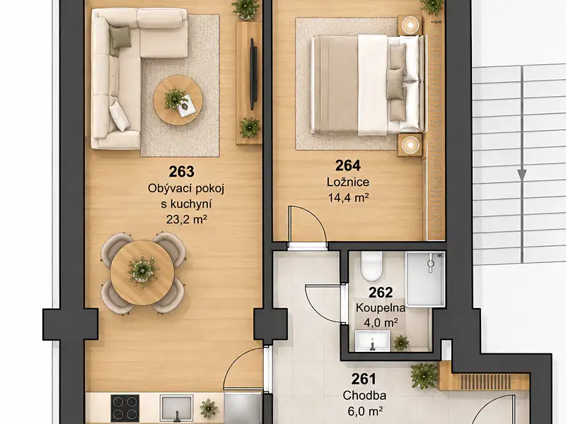 Prodej bytu 2+kk 52 m², Milovice – náhled fotky 3