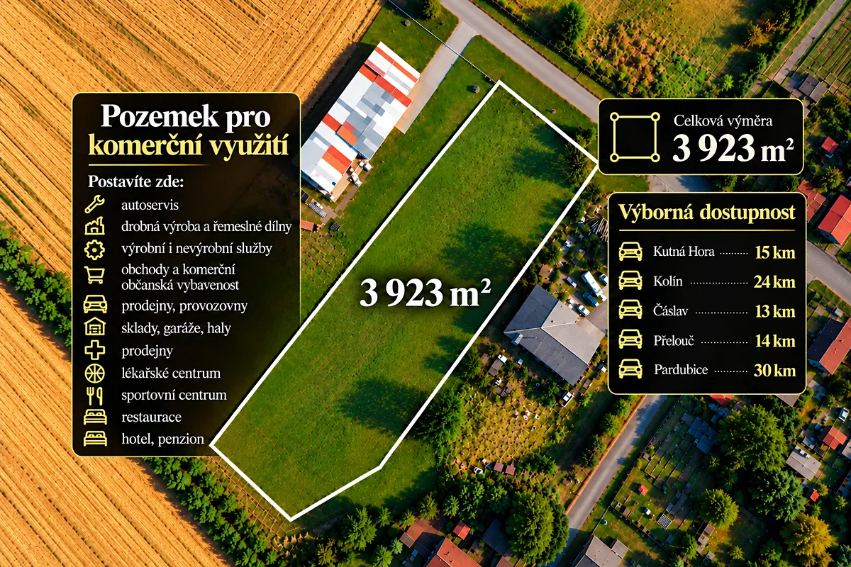 Prodej komerčního pozemku 3923 m²