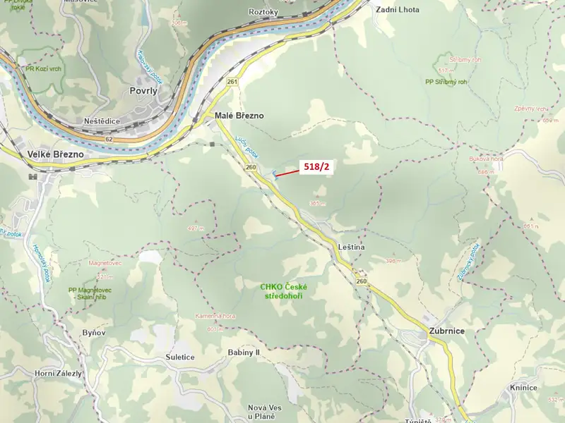 Dražba lesa 2957 m², Malé Březno – náhled fotky 1