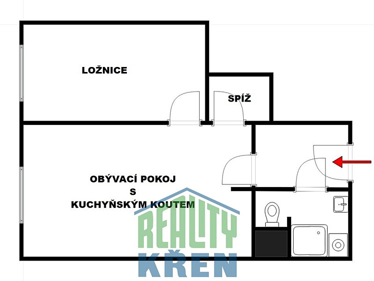 Квартира 2+kk на продаж, 41 м² (3 з 13)