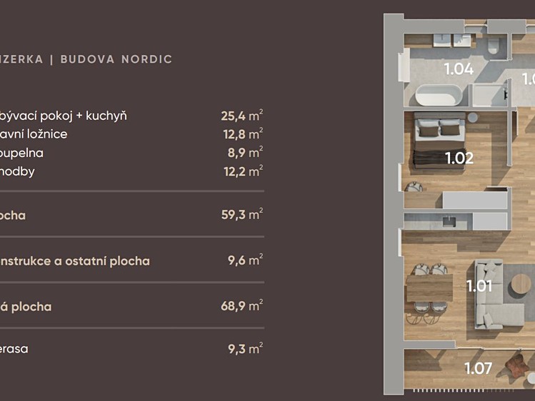 Квартира 2+kk на продаж, 69 м² (11 з 13)