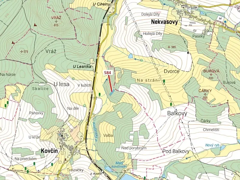 Dražba lesa 2657 m², Kovčín – náhled fotky 1