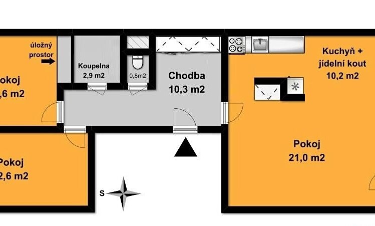 Pronájem bytu 3+kk, 72 m² (23 z 23)
