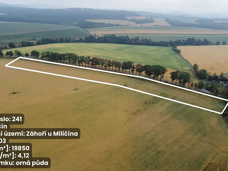 Prodej pole 19850 m², Miličín – náhled fotky 1