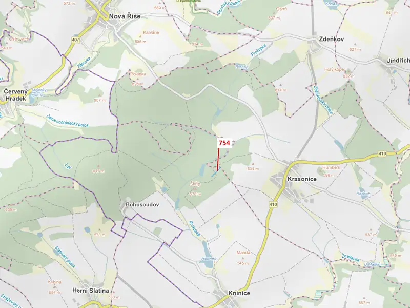Dražba lesa 2930 m², Knínice – náhled fotky 1