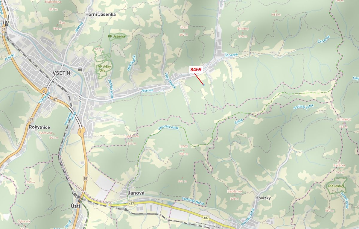 Dražba louky 1957 m², Vsetín – fotka 1 z 3