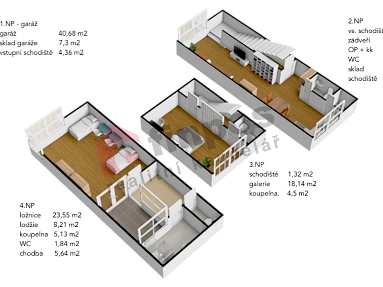 Pronájem bytu 3+kk, 105 m² (7 z 17)