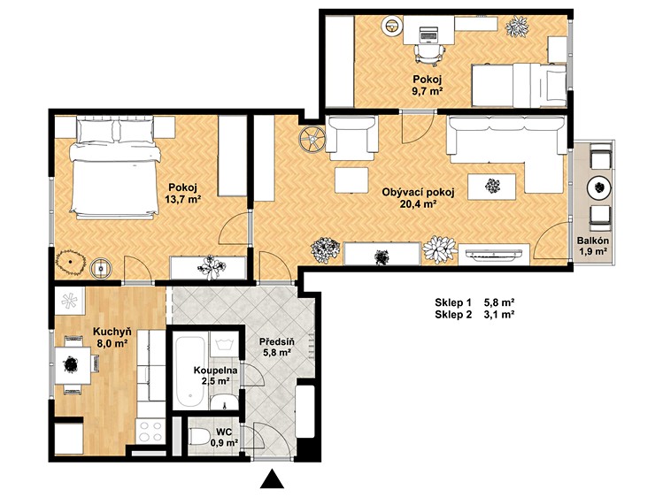 Prodej bytu 3+1, 70 m² (4 z 43)