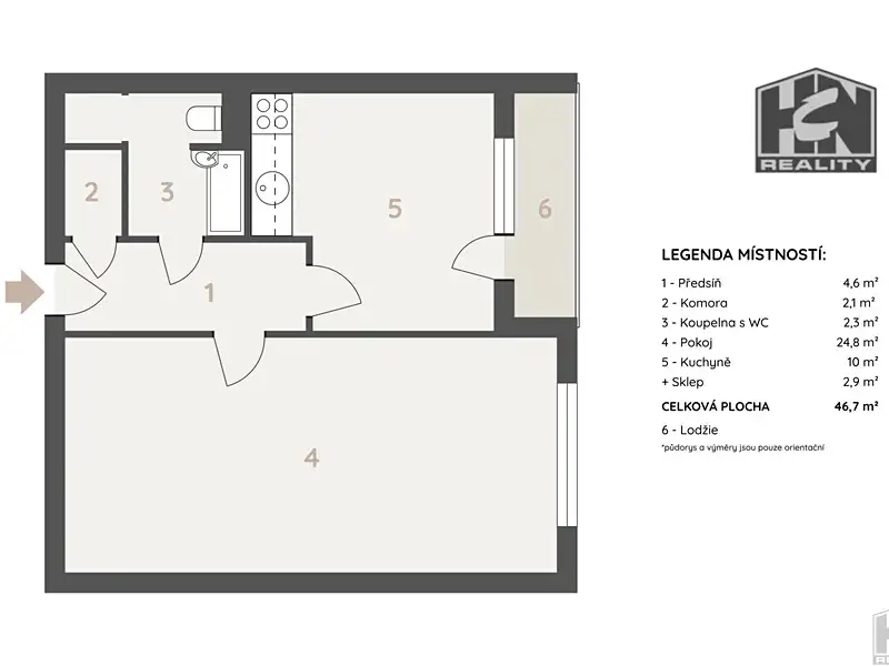 Prodej bytu 1+1 46 m², Jablonec nad Nisou – náhled fotky 2