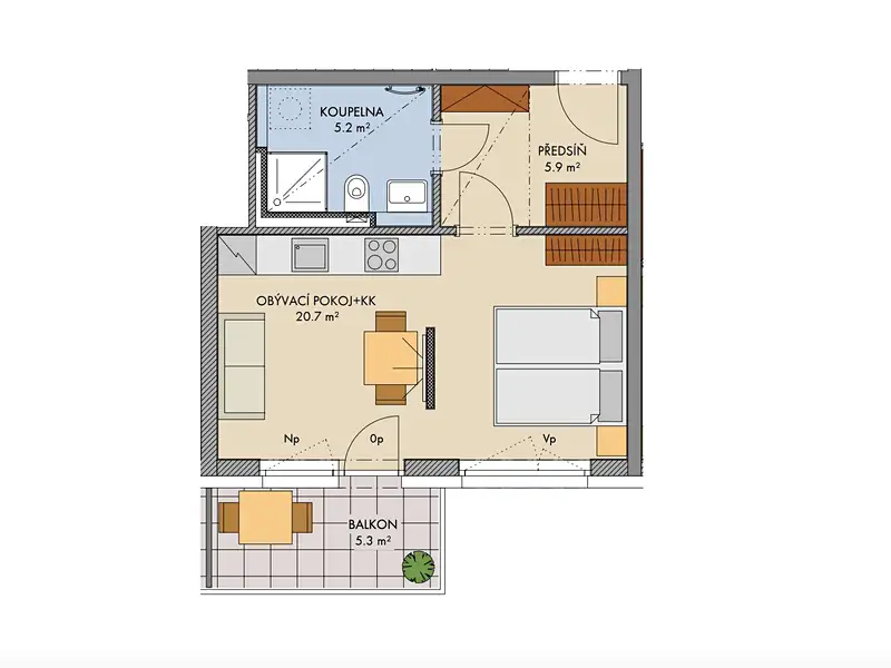 Prodej bytu 1+kk 33 m², Praha – náhled fotky 3