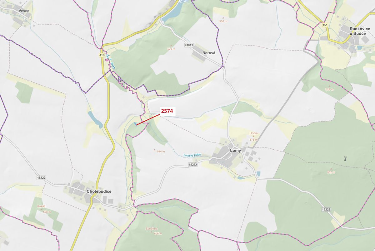Dražba lesa 782 m², Chotěbudice – fotka 1 z 3