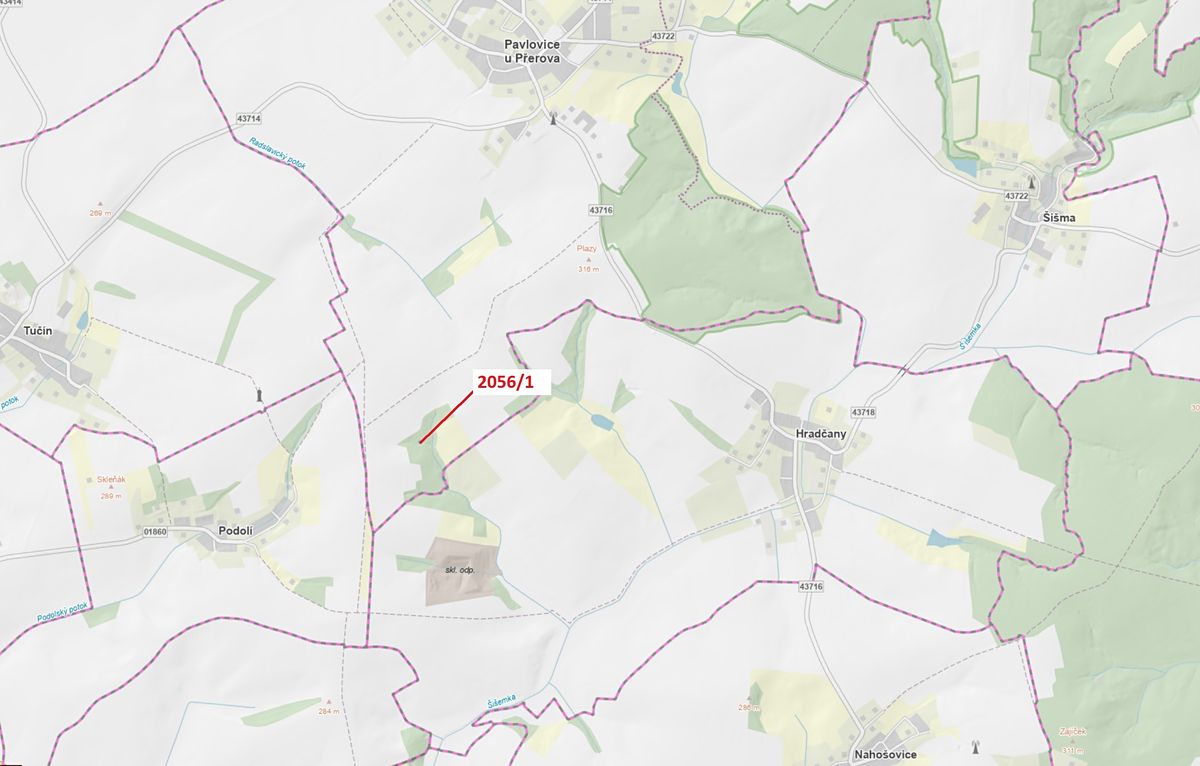 Dražba lesa 168 m², Pavlovice u Přerova – fotka 1 z 3