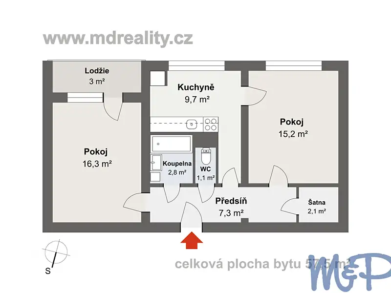 Prodej bytu 2+1 57 m², Jihlava – náhled fotky 2