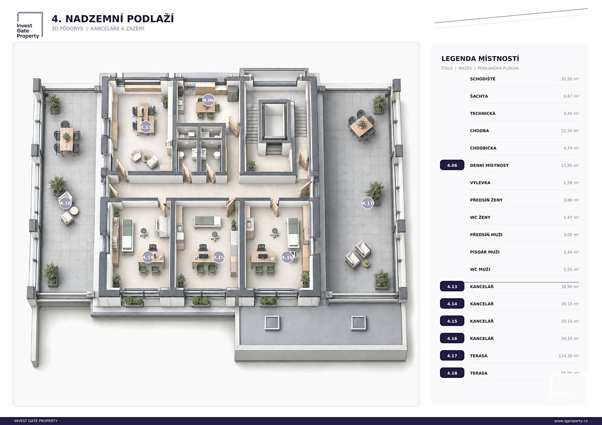Pronájem kanceláře 50 m² – fotografie 3