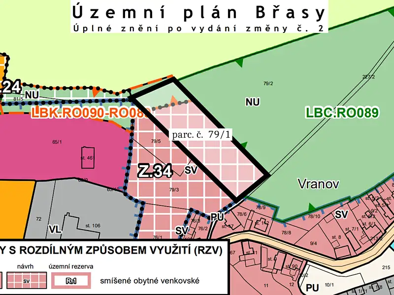 Prodej stavebního pozemku 6448 m², Břasy – náhled fotky 3