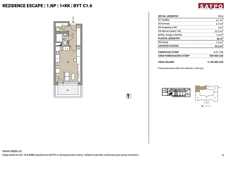 Квартира 1+kk на продаж, 36 м² (14 з 14)