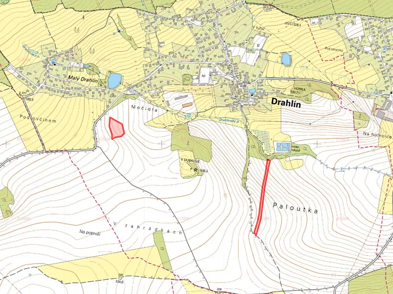 Prodej pole 16173 m², Drahlín – náhled fotky 3