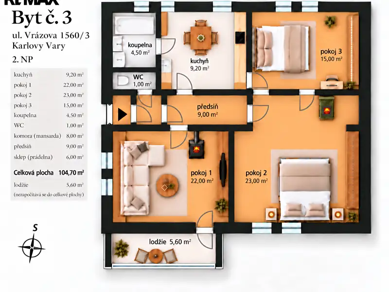 Prodej bytu 3+1 80 m², Karlovy Vary – náhled fotky 2