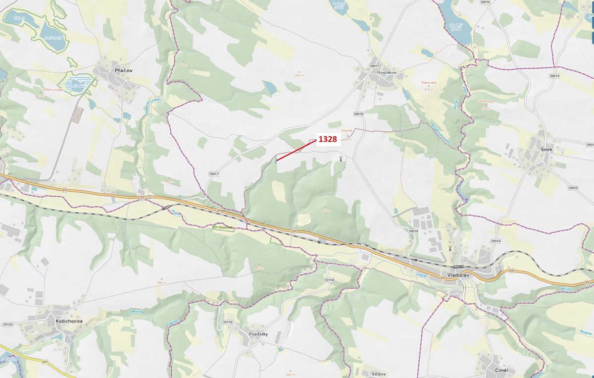 Dražba lesa 662 m², Vladislav – fotka 1 z 3