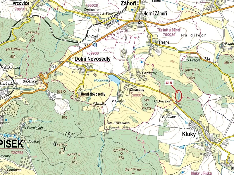 Dražba lesa 4422 m², Záhoří – náhled fotky 1