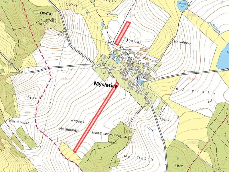 Prodej pole 19259 m², Mysletice – náhled fotky 3