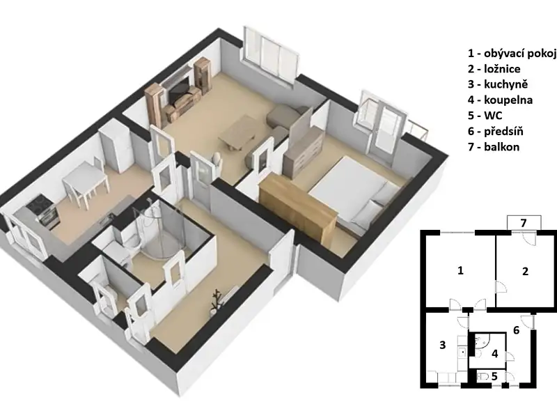 Prodej bytu 2+1 55 m², Rudník – náhled fotky 3