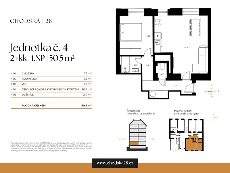 Prodej bytu 2+kk 51 m², Praha – náhled fotky 3