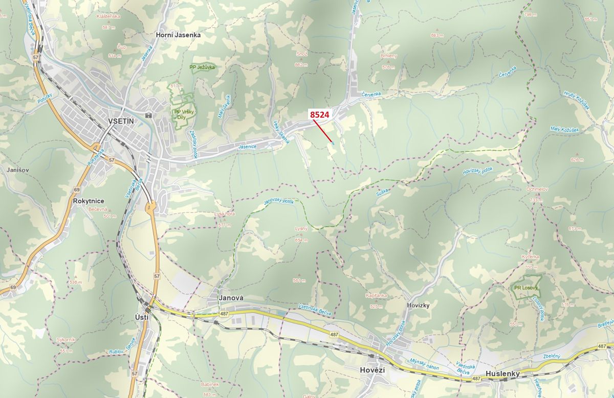 Dražba lesa 939 m², Vsetín – fotka 1 z 3