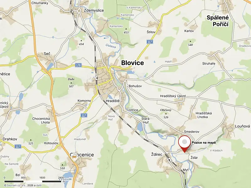 Prodej stavebního pozemku 2608 m², Ždírec – náhled fotky 3